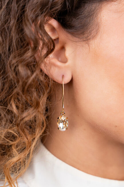 Goudkleurig LOTT. GIOIELLI Oorbellen OVAL STRASS PENDANT S - large