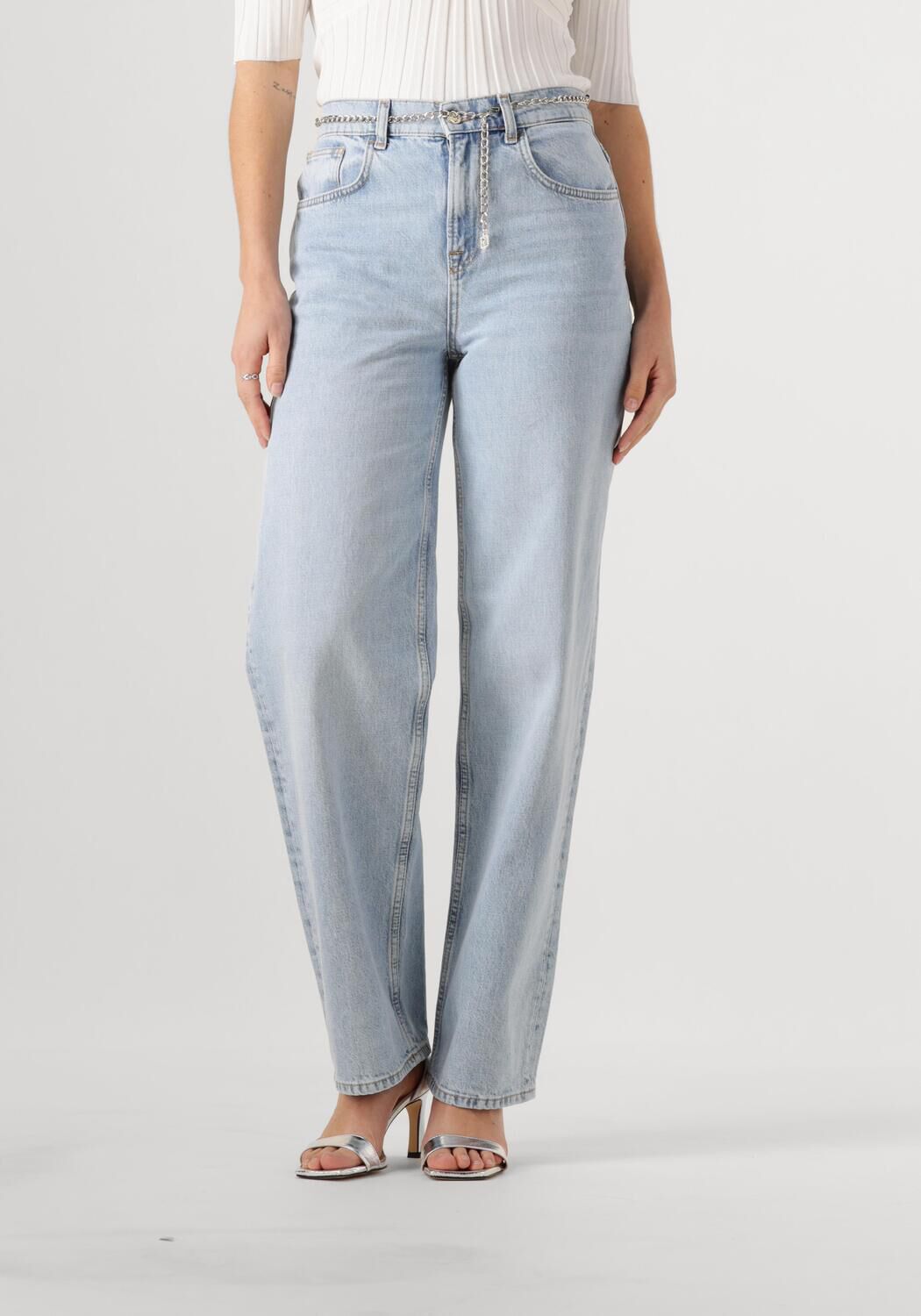 LIU JO Dames Jeans Pant.straight Color H.w. Lichtblauw