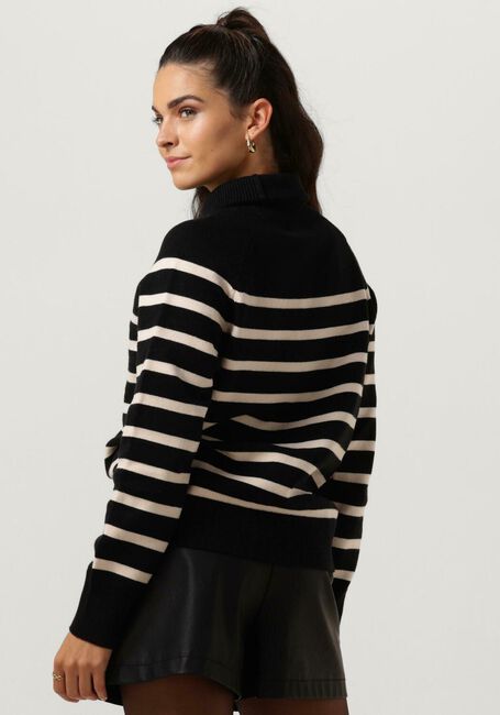 Zwarte NOTRE-V Coltrui STRIPE KNIT SWEATER - large