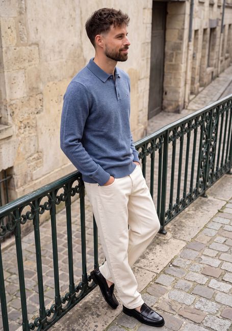 Blauwe TOMMY HILFIGER Polo LAMBSWOOL LS POLO - large
