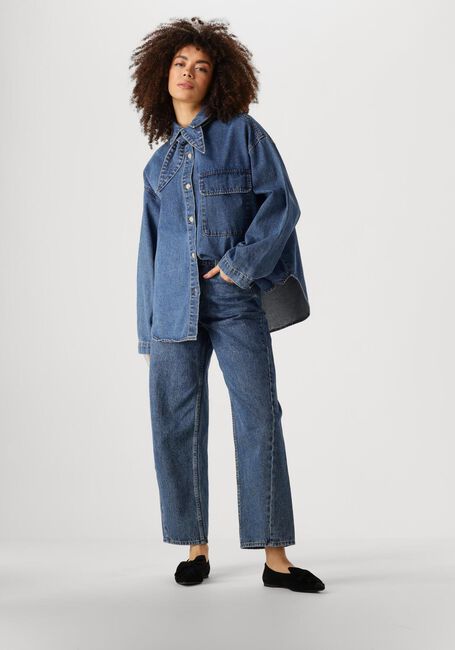 Blauwe EDITED Blouses OVERSIZE ANISHA OVERSHIRT - large