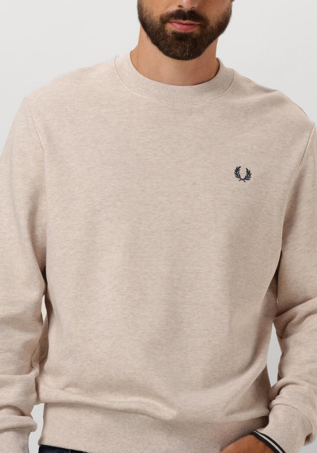 FRED PERRY Heren Truien & Vesten Crew Neck Sweatshirt Beige