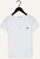 Witte CALVIN KLEIN T-shirt CK EMBROIDERY STRETCH Witte CALVIN KLEIN T-shirt CK EMBROIDERY STRETCH - medium
