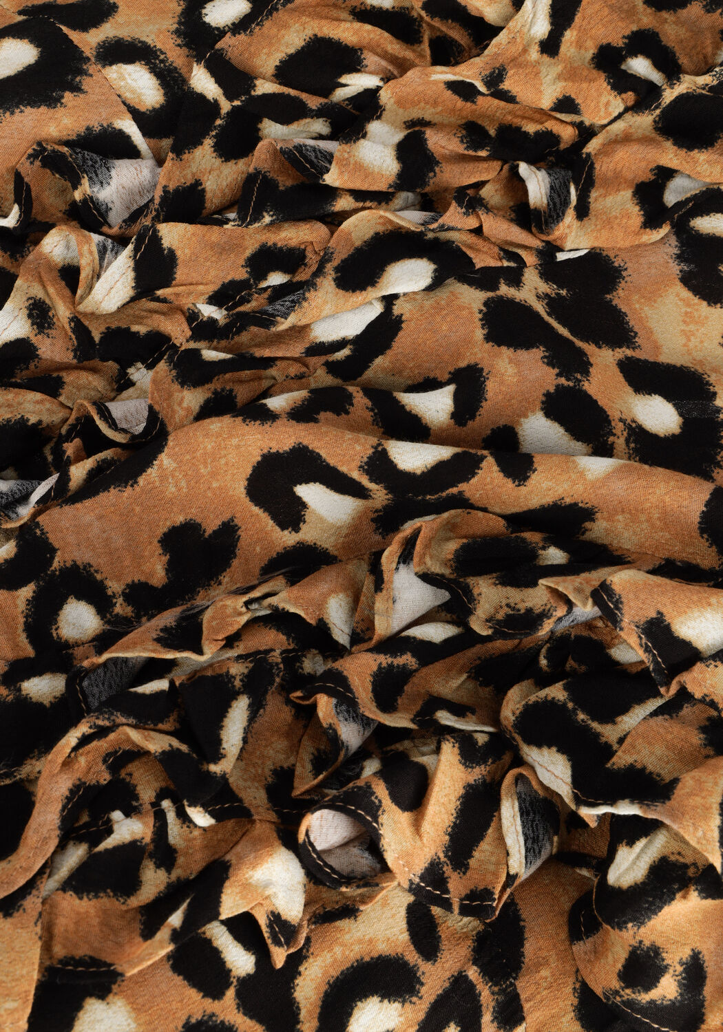 Bruine COLOURFUL REBEL Blouses BINA LEOPARD BOHO RUFFLE BLOUSE - large