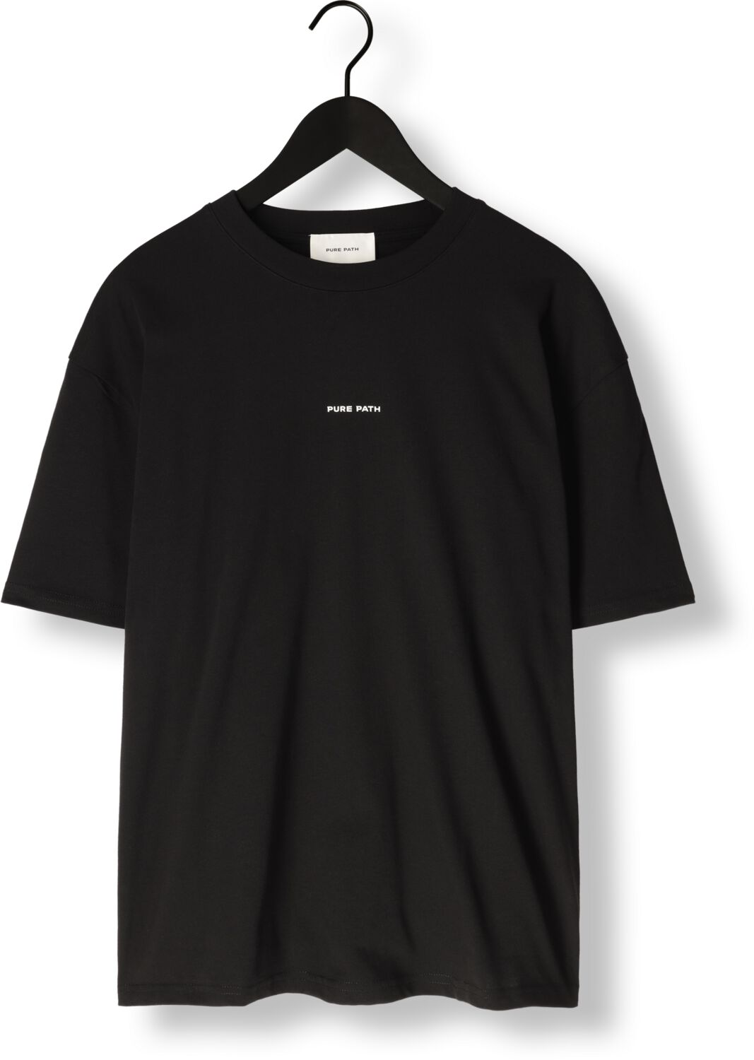 PURE PATH Heren Polo's & T-shirts Loose Fit Crewneck Ss T-shirts Zwart