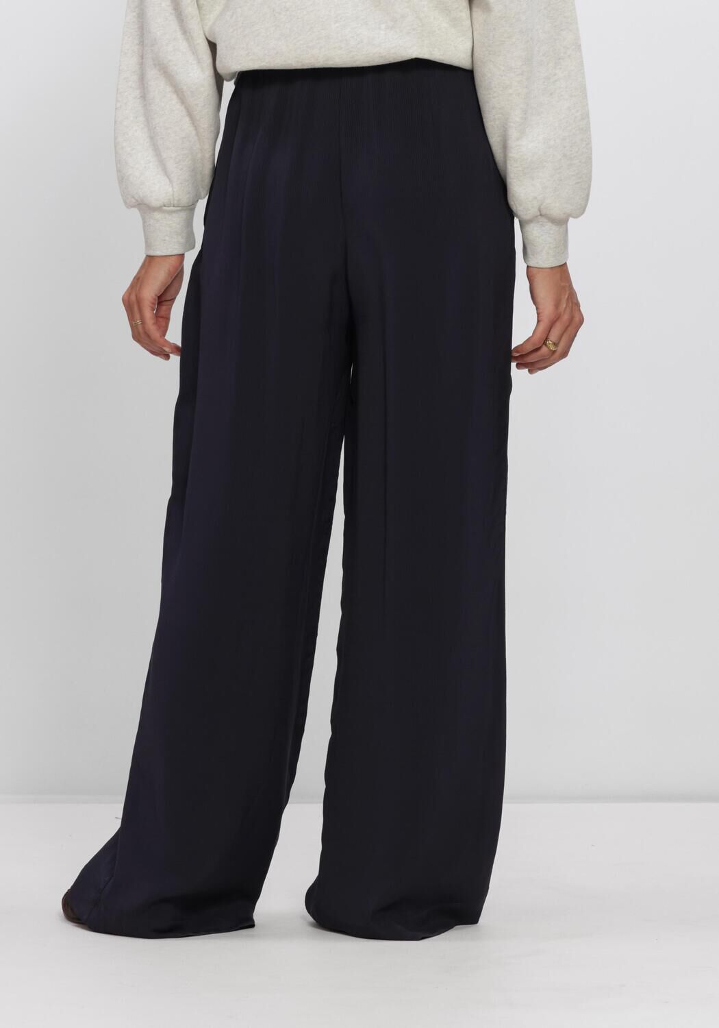 Camel BY-BAR Wijde broek NEMO SATIN STRIPE PANTS - large