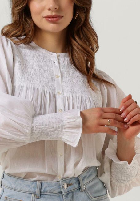 Witte ANTIK BATIK Blouses HITA SMOCKED - large