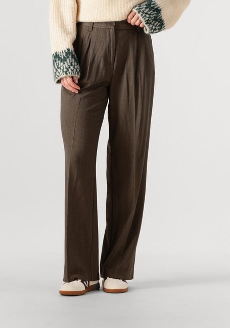 Bruine OBJECT Wijde broek OBJKARA HW STRAIGHT PANT 142 - large
