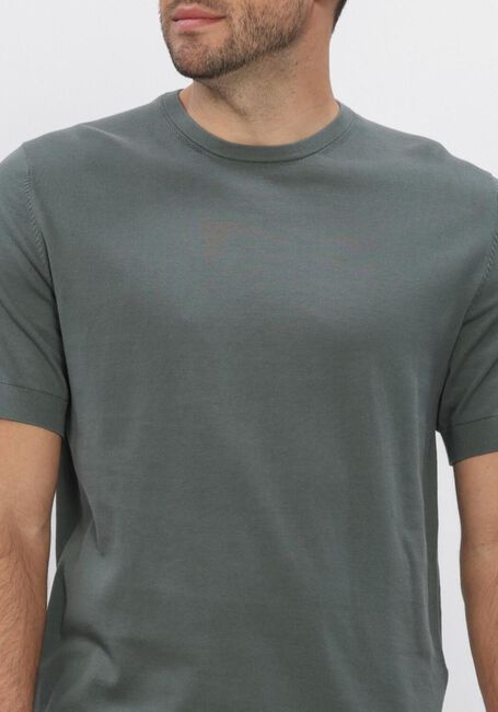 Groene SELECTED MEN Polo / T-shirt SLHTORINO SS KNIT CREW NECK  NOOS - large