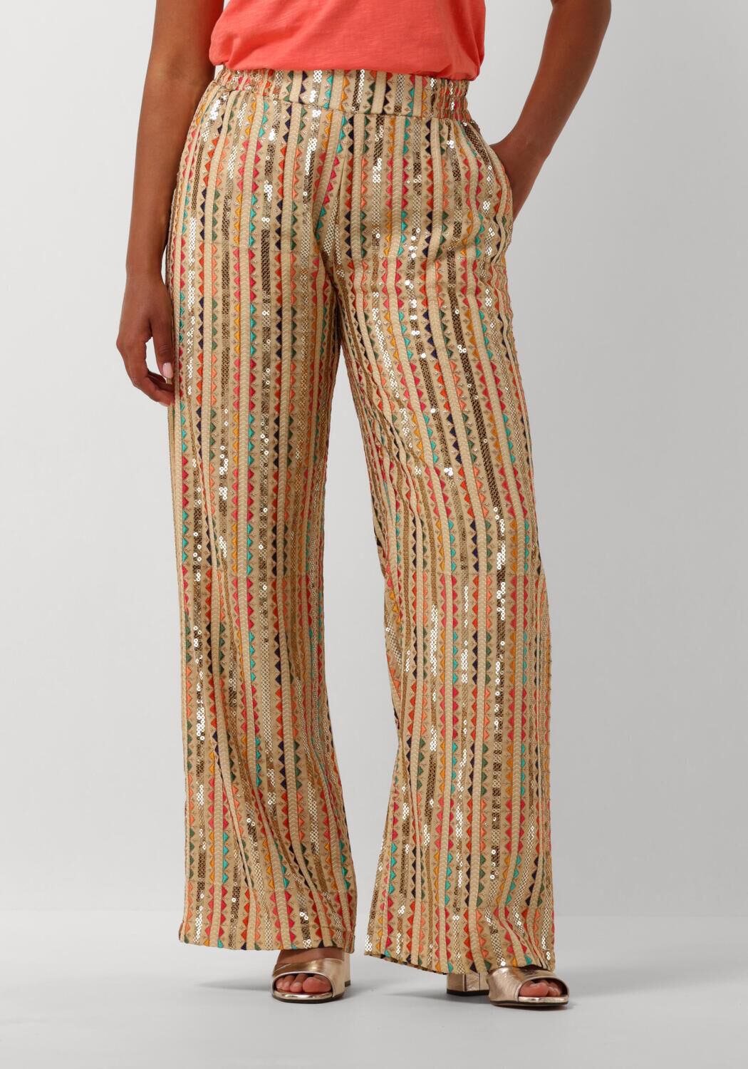 Est'Seven Wijde Zand Broeken Multicolor Dames