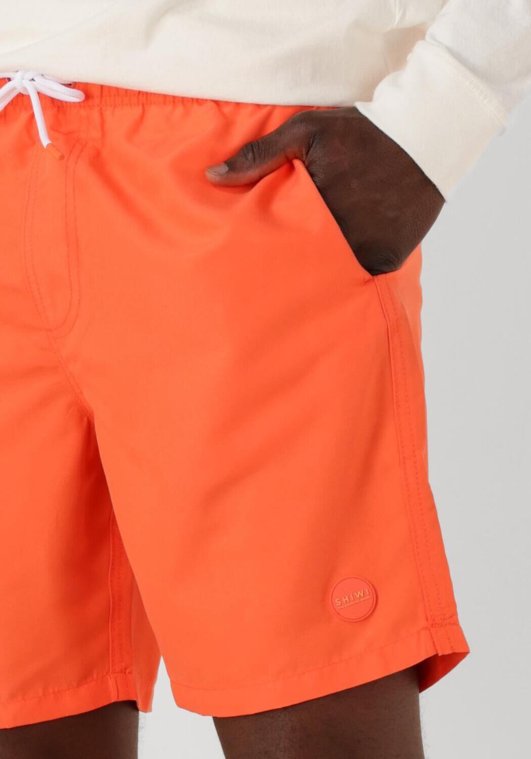 SHIWI Heren Zwembroeken Men Mike Swim Shorts 7 Inch Solid Oranje