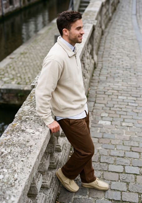 Beige FOR&Eacute;T Trui RAIN HALFZIP SWEATSHIRT - large