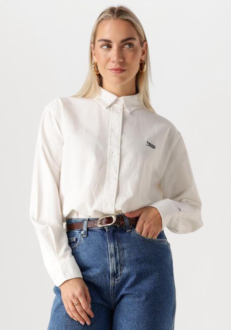 Ecru TOMMY JEANS Blouses TJW RLX SCRIPT OXFORD SHIRT - large