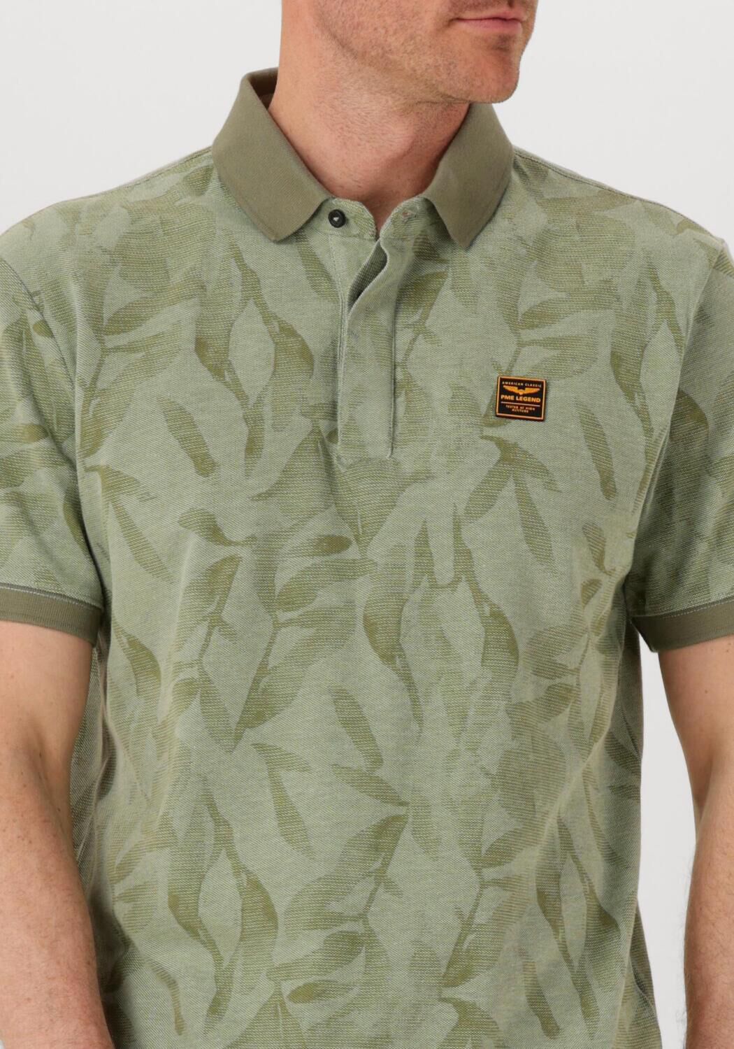 PME LEGEND Heren Polo's & T-shirts Two Tone Pique Printed Groen