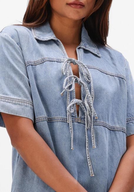 Lichtblauwe SUNCOO Mini jurk CLEVER - large