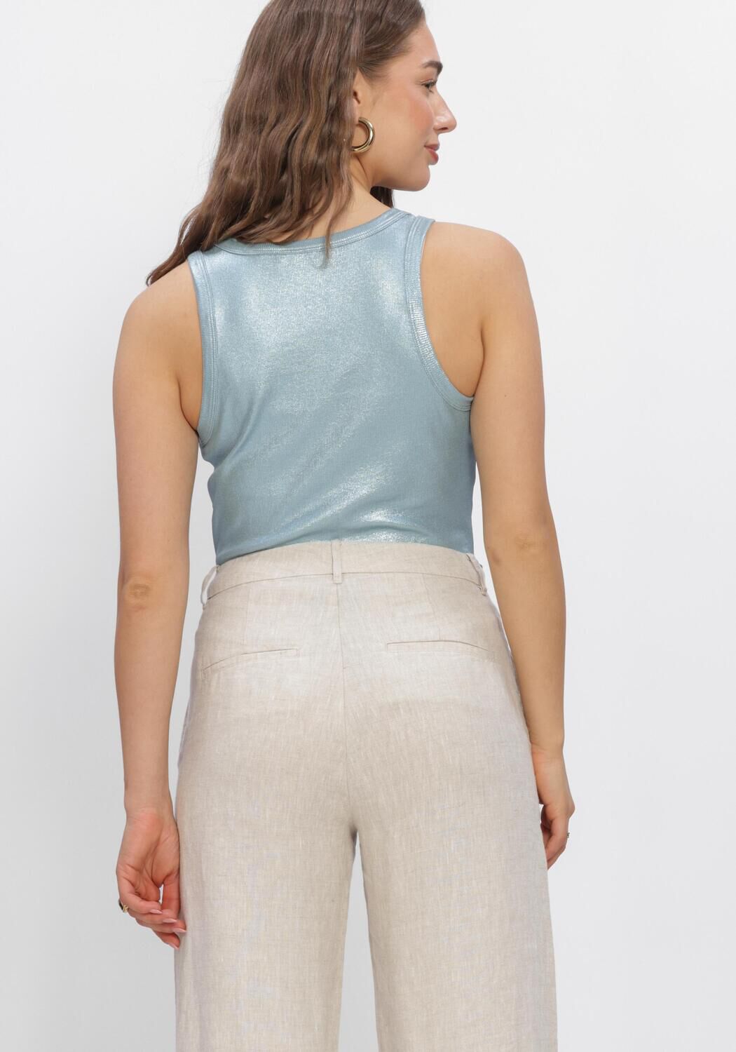 Blauwe SUMMUM Top RIB TANKTOP COTTON RIB - large