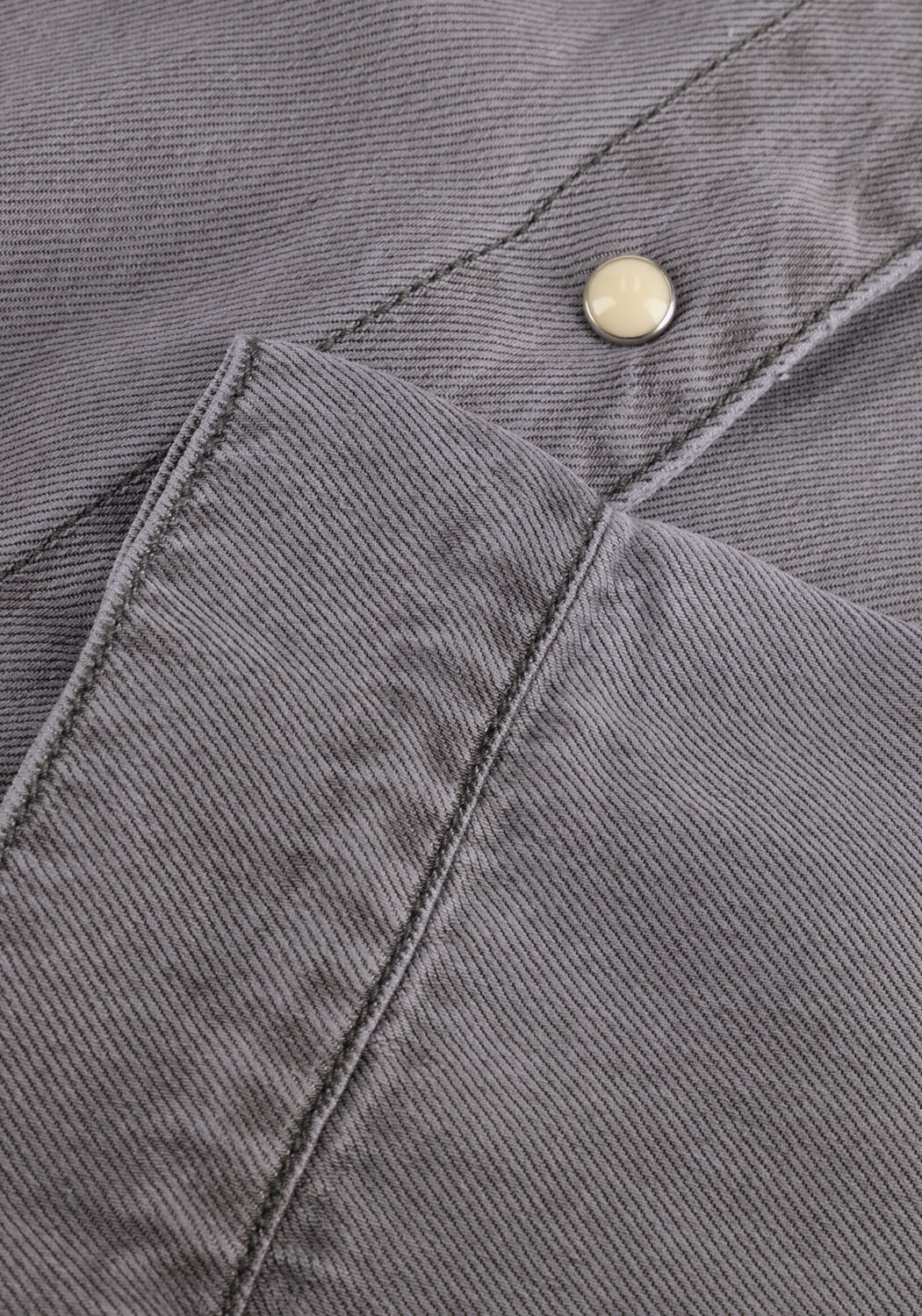 Grijze OBJECT Blouses OBJFRAME 2/4 RE DENIM TOP - large