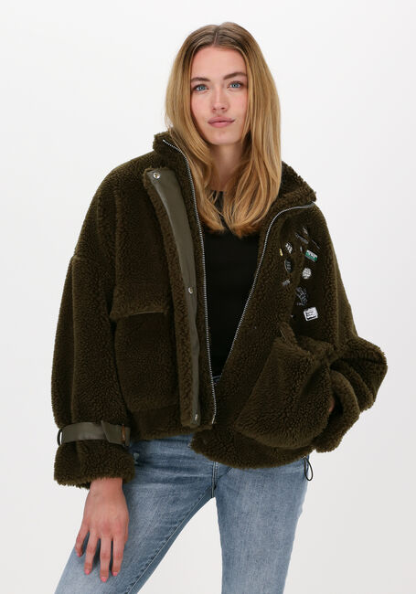 Groene GOOSECRAFT Teddy jas GC LOLA PINS COAT - large