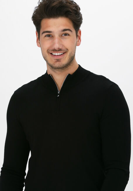 Zwarte PUREWHITE Trui ESSENTIAL KNIT HALF ZIP LS - large