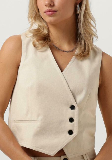 Beige CO'COUTURE Gilet ARIES ASYM DENIM VEST - large