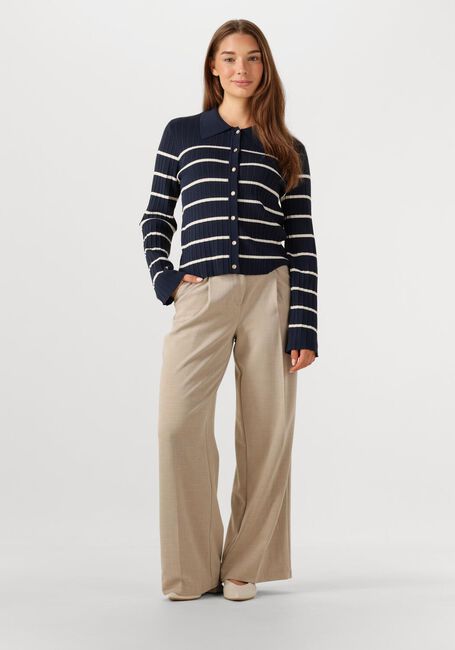 Beige OBJECT Pantalon OBJIVY HW WIDE PANT - large