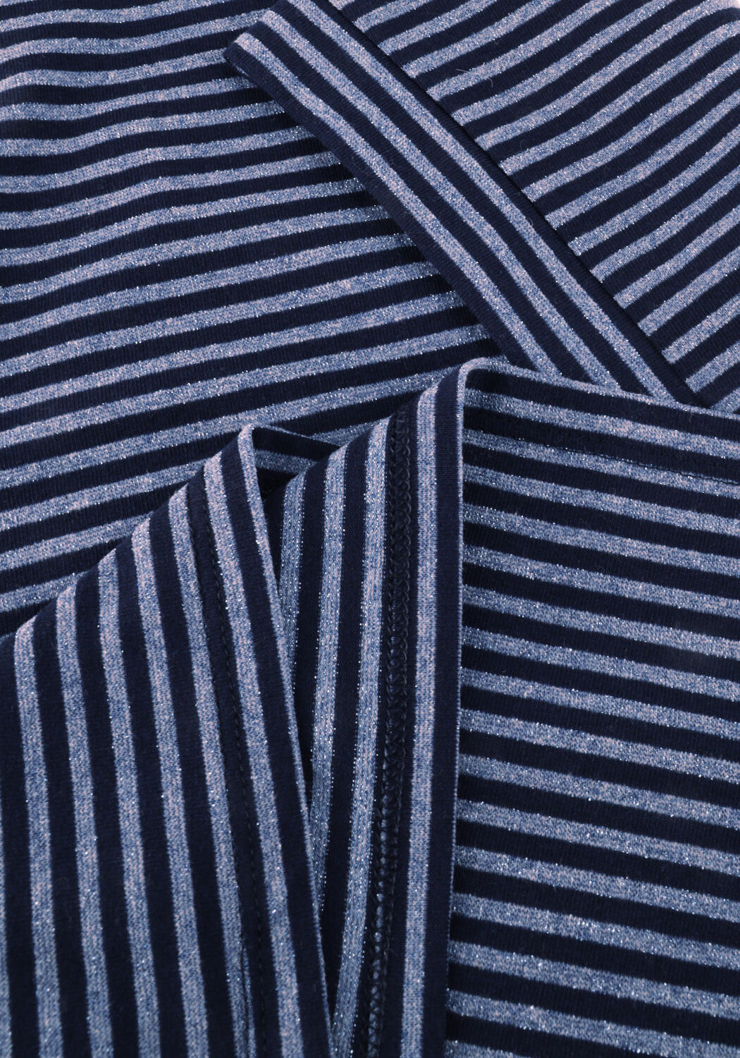 Blauwe SUMMUM T-shirt TOP TWO TONE LUREX STRIPE - large