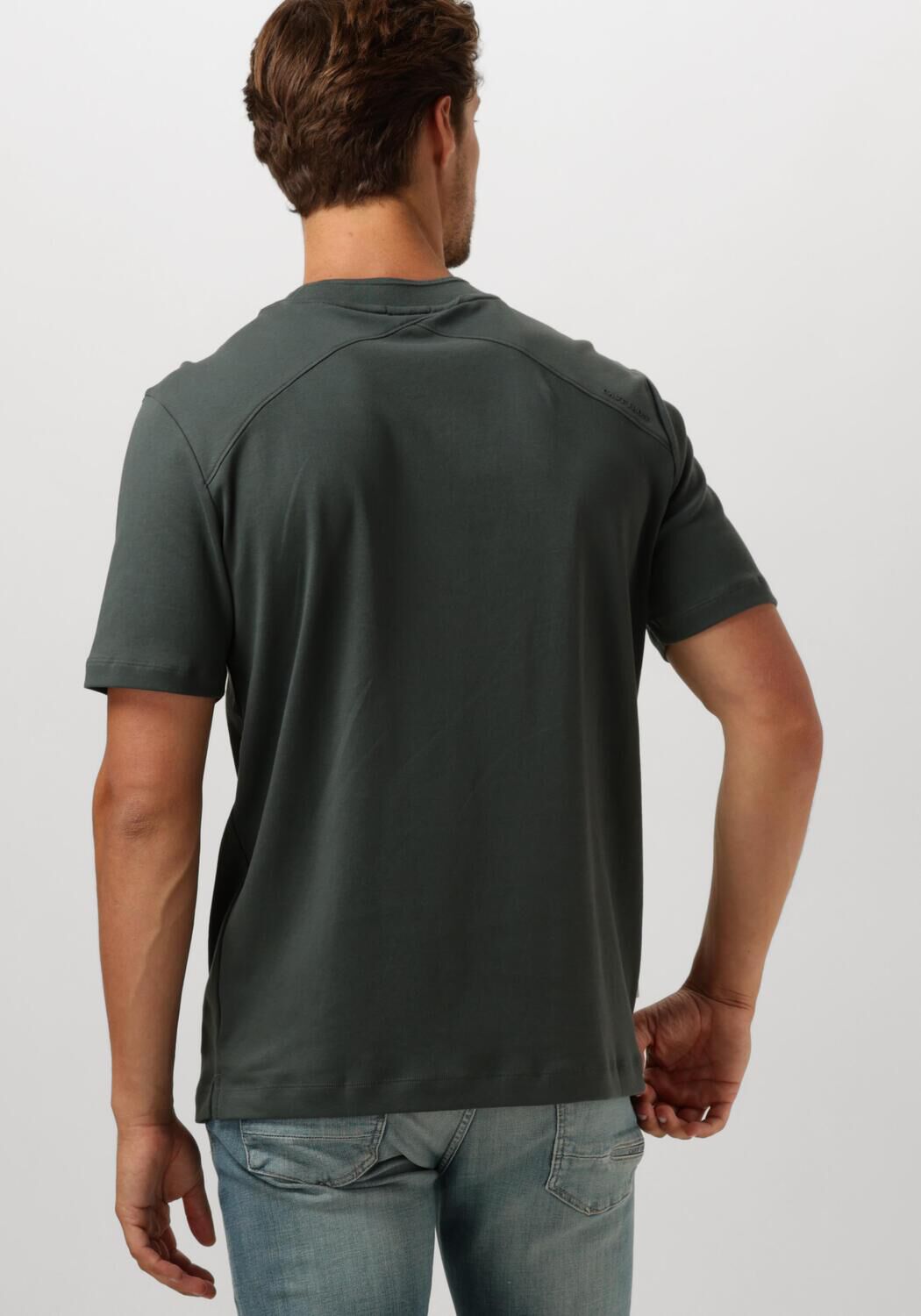 CAST IRON Heren Polo's & T-shirts Short Sleeve R-neck Regular Fit Interlock Groen