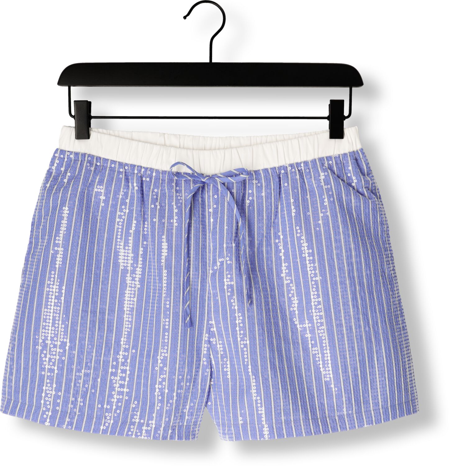 DANTE6 Dames Broeken Bryson Embellished Stripe Shorts Lichtblauw