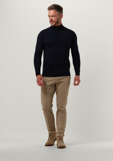 Donkerblauwe PROFUOMO Trui PULLOVER HALF ZIP - large