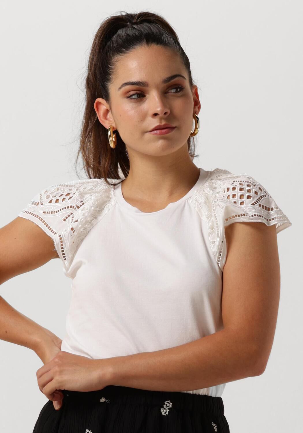 OBJECT Dames Tops & T-shirts Objjarry Re Ss Top Wit