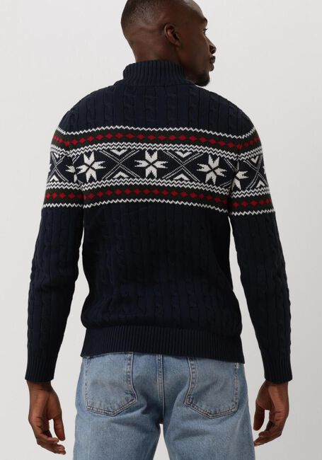 Blauwe SELECTED HOMME Coltrui SLHFLAKE LS KNIT CABLE HIGH NE - large