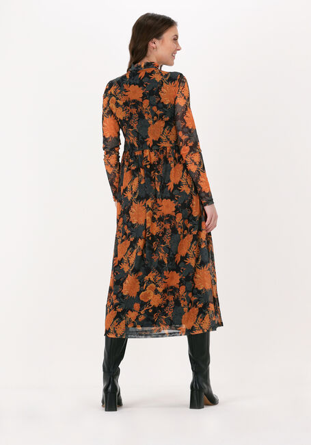 Oranje NA-KD Midi jurk RECYCLED LS MESH DRESS - large