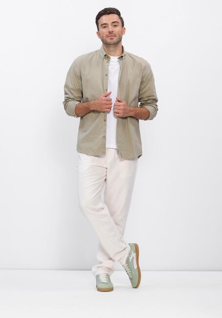 Groene LES DEUX Casual overhemd KONRAD COTTON LINEN SHIRT - large