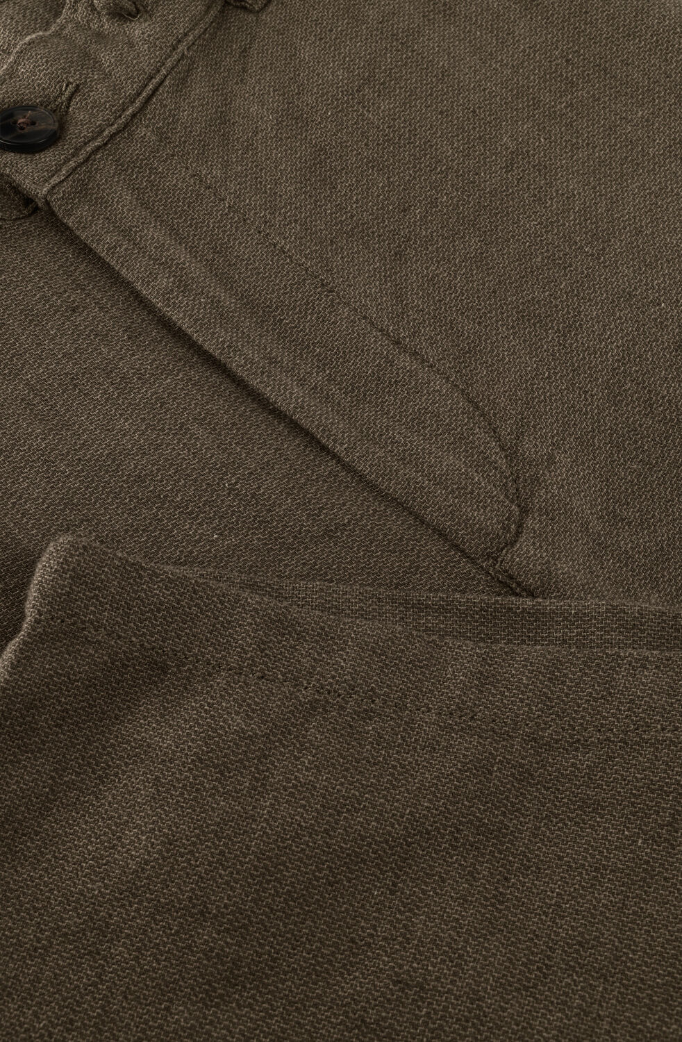 Olijf SELECTED MEN Korte broek SLHREGULAR-BRODY LINEN BLD SHORTS NOOS - large