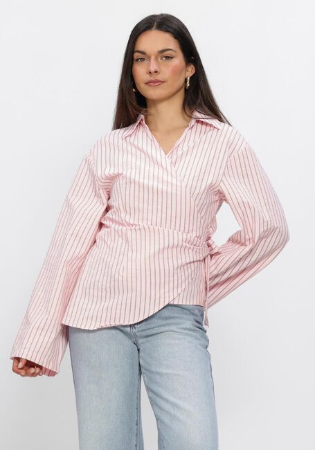 Roze NEO NOIR Blouses TIFUNA STRIPE WRAP SHIR - large