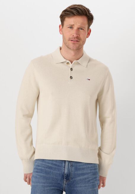 Beige TOMMY JEANS Polo TJM SLIM ESSENTIAL POLO SWEATER - large