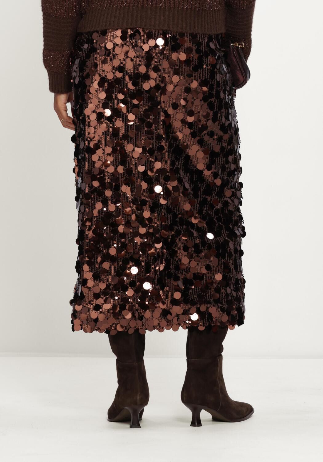 Bruine POM AMSTERDAM Maxirok LINA CHOCOLATE BROWN - large