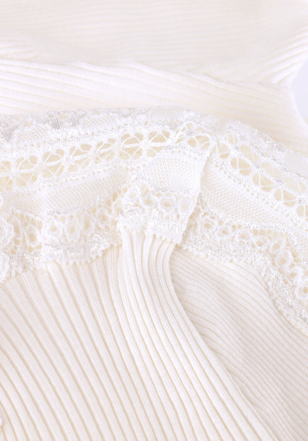 Witte ROSEMUNDE T-shirt BENITA SILK T-SHIRT W/ LACE - large