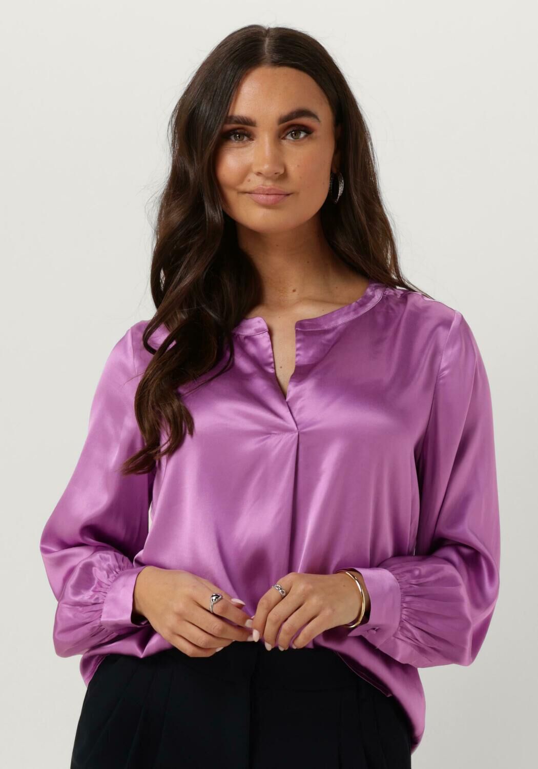 MOS MOSH Dames Blouses Enfa Satin Blouse Paars