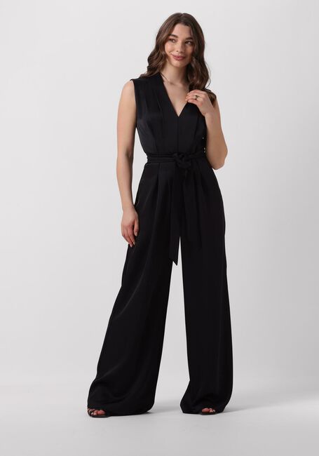 Zwarte ACCESS Jumpsuit SATIN JUMPSUIT WITH PLEATS - large