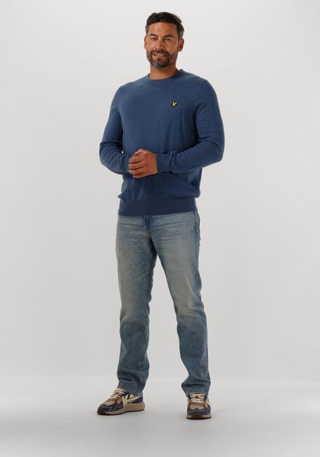 Blauwe LYLE & SCOTT Trui COTTON MERINO CREW NECK JUMPER - large