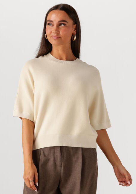 Ecru MSCH COPENHAGEN T-shirt MSCHTHAMIRA 2/4 PULLOVER - large