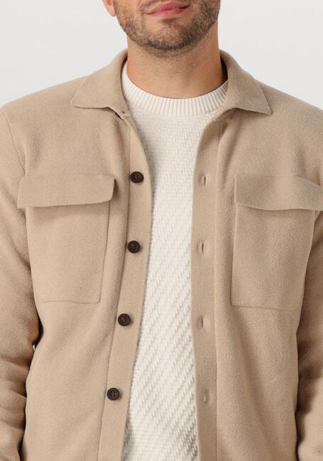 Beige CAST IRON Vest BUTTON JACKET SOFT BLEND - large