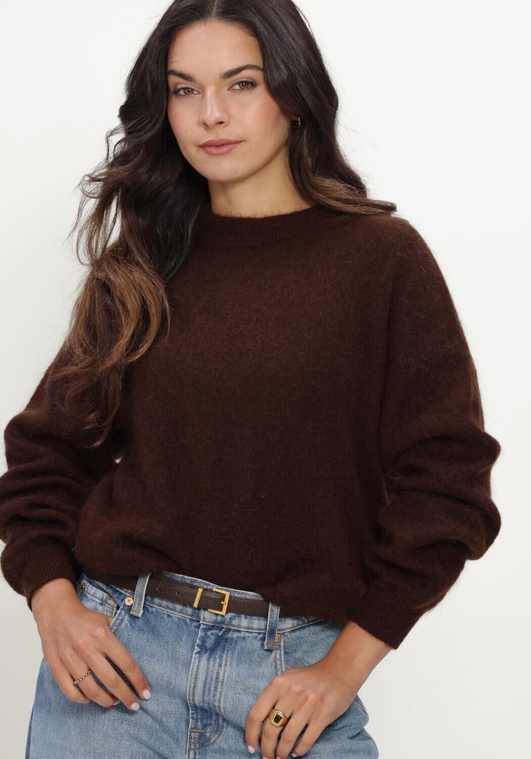 Bruine TWNS Trui HIGH-NECK PULLOVER, LONG SLEEVES - large