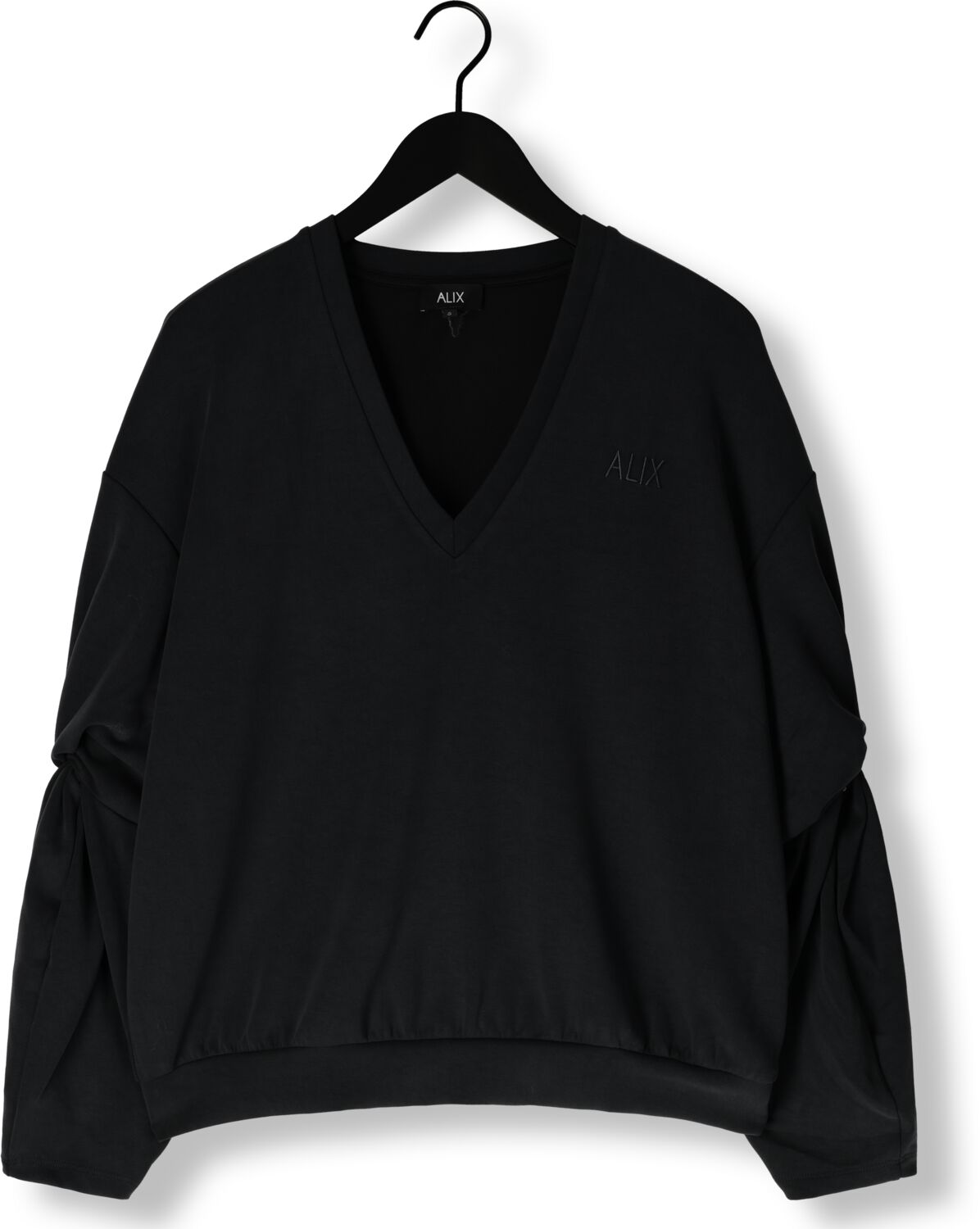 ALIX THE LABEL Dames Truien & Vesten Ladies Knitted Cupro Look Sweater Zwart