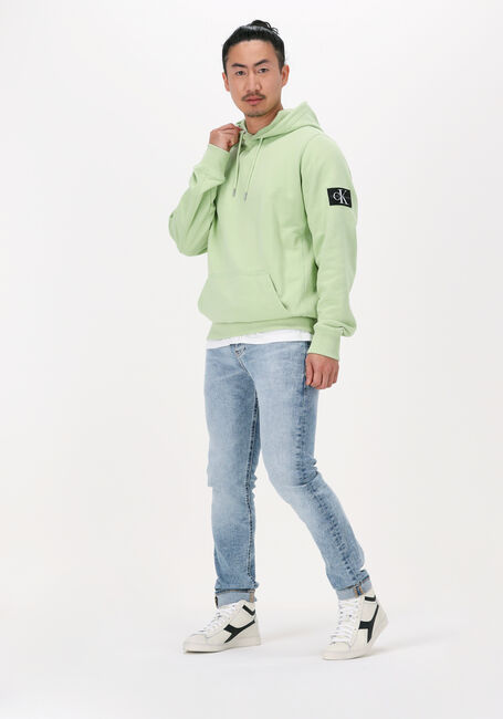 Groene CALVIN KLEIN Sweater MONOGRAM SLEEVE BADGE HOODIE - large