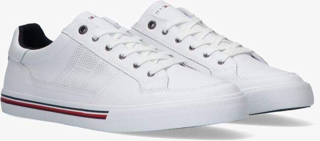 Witte TOMMY HILFIGER Lage sneakers CORE CORPORATE LEATHER SNEAKER - large