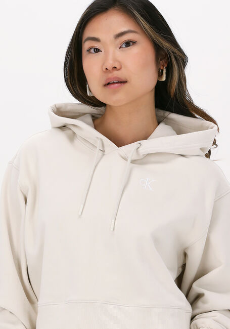 Gebroken wit CALVIN KLEIN Trui TWO TONE MONOGRAM HOODIE - large