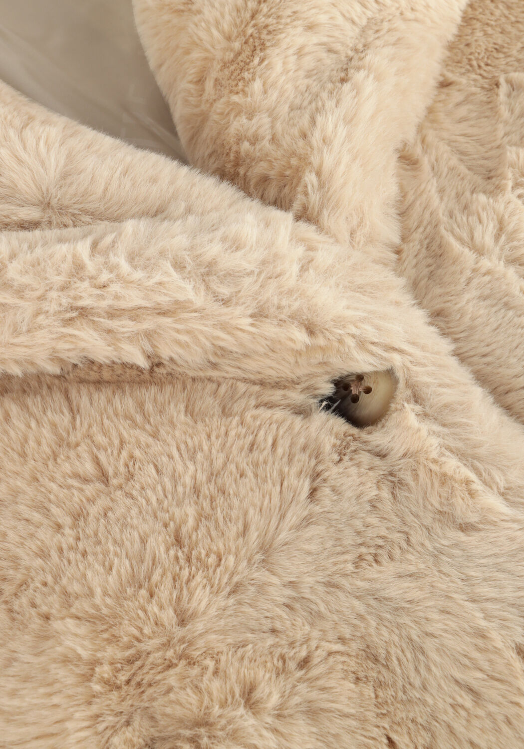 Ecru NOTRE-V Faux fur jas FUR COAT LONG - large