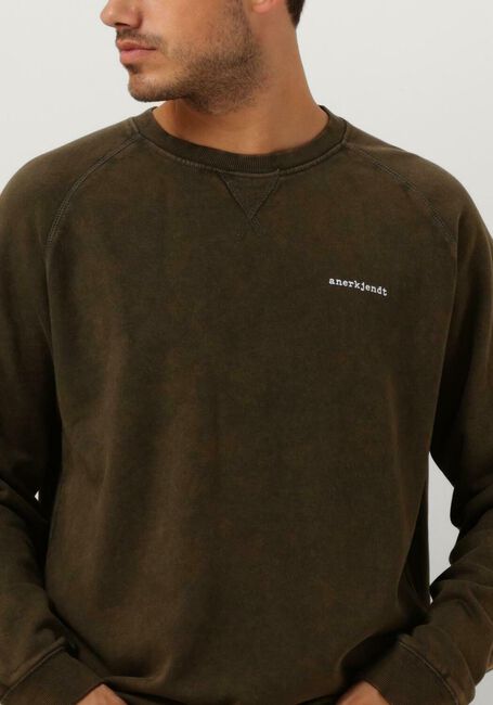 Donkergroene ANERKJENDT Trui AKRUBEN COTTON CREW SWEAT - large